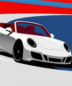 Illustration Porsche Car paint by number