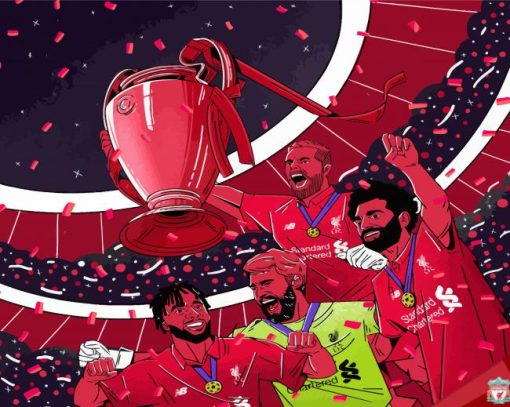 Illustration Liverpool Players paint by numbers