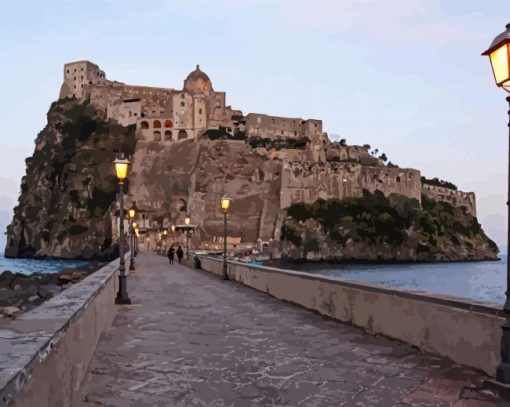 Ischia Aragonese Castle paint by number