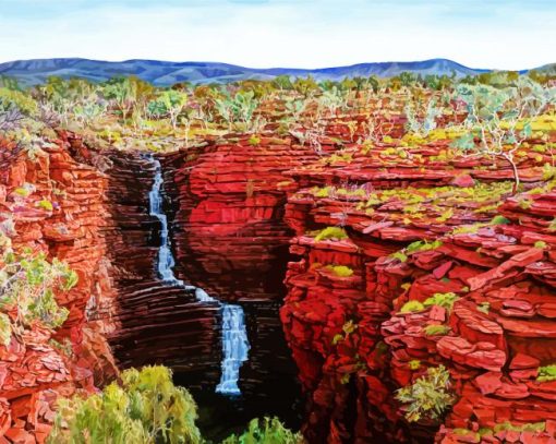 Joffre Falls Karijini Pilbara paint by number