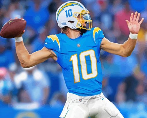 Justin Herbert LA Chargers Sport paint by numbers