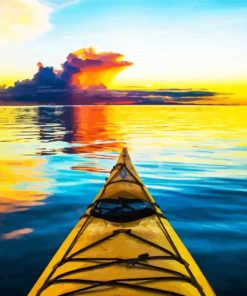 Kayaking At Sunset Lake paint by number