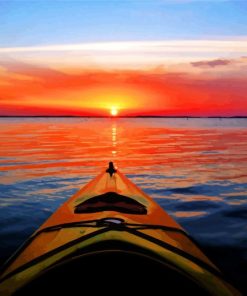 Kayaking At Sunset paint by number