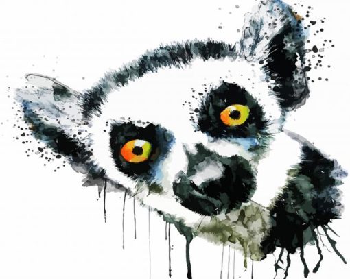 Lemur Head paint by number