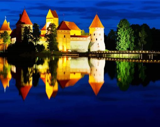 Lithania Trakai Island Castle paint by number