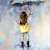 Little Girl Holding Umbrella paint by number