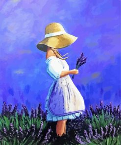 Little Girl In Lavender Field paint by number