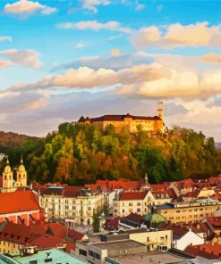 Ljubljana Castle paint by number