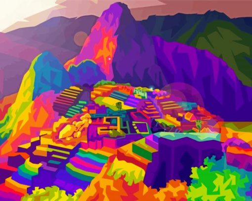 Machu Picchu Pop Art paint by number