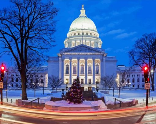 Madison Wisconsin State Capitol Building paint by number