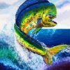 Mahi Mahi Fish Jumping paint by number