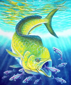 Mahi Mahi Eating Fish paint by number