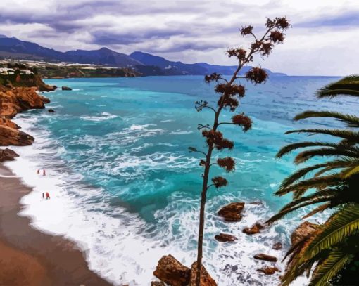 Malaga Beach paint by number