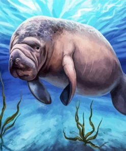 Manatees Animal paint by number