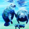 Manatees Family paint by number