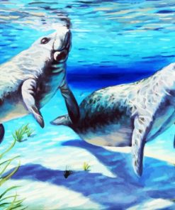 Manatees Underwater paint by number