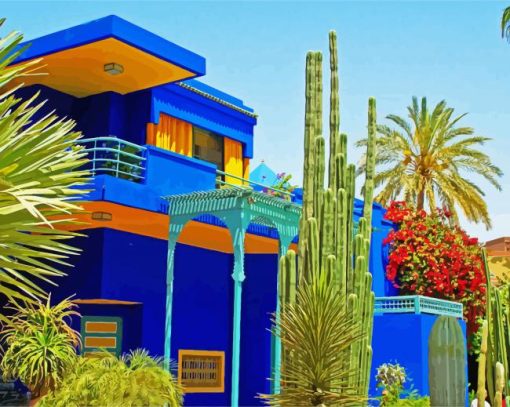 Marrakech Majorelle Garden paint by number