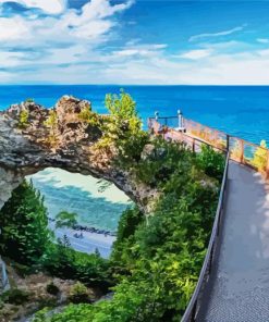 Michigan Mackinac Arch Rock paint by number