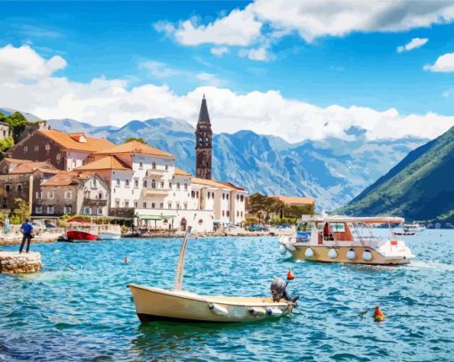 Montenegro Perast Town paint by number