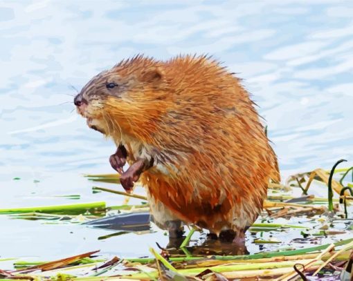 Muskrat Animal paint by numbers