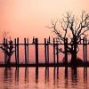 Myanmar U Bein Bridge Silhouette paint by numbers