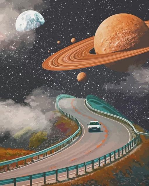 Mystical Space Road paint by number