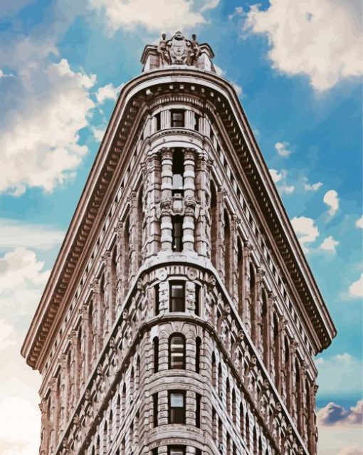 NYC Flatiron Building paint by number