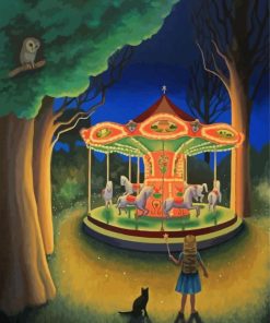 Nightime Carousel paint by number