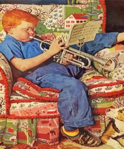 Norman Rockwell Trumpet Practice paint by number