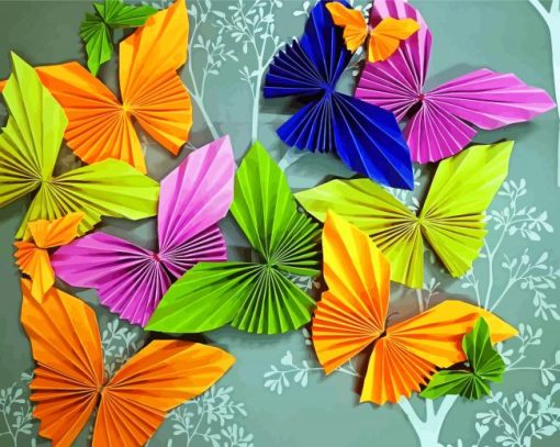 Origami Flowers paint by number