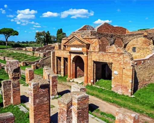 Ostia Antica Monuments paint by number