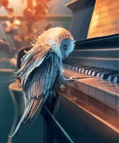 Owl Playing Piano Paint by number