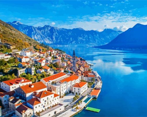 Perast Montenegro paint by number