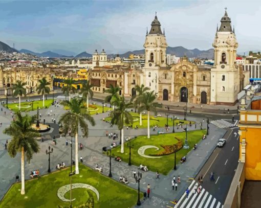 Peru Lima Main Square paint by number