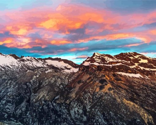 Peru Nevado Pisco Mountain paint by number