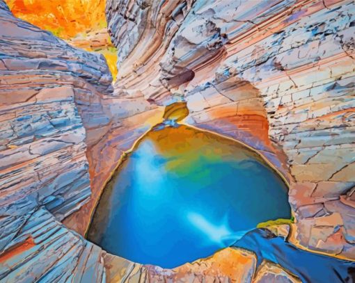 Pilbara Karijini Park Hamersley Gorge paint by number