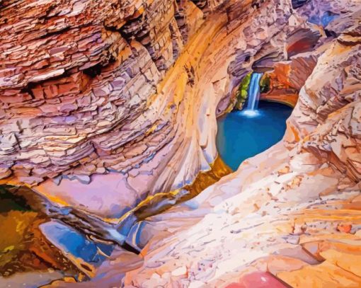 Pilbara Karijini Hamersley Gorge paint by number