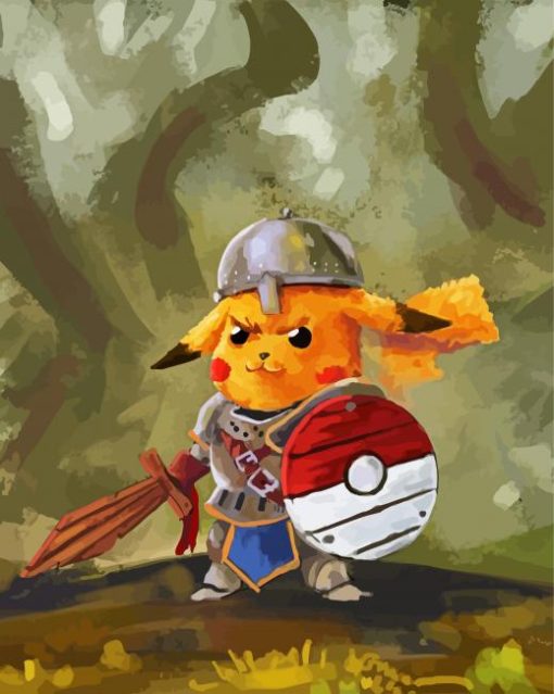 Pokemon Pikachu Knight paint by number