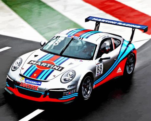 Porsch 911 Martini Car paint by number