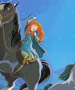 Princess Merida On Horse paint by number