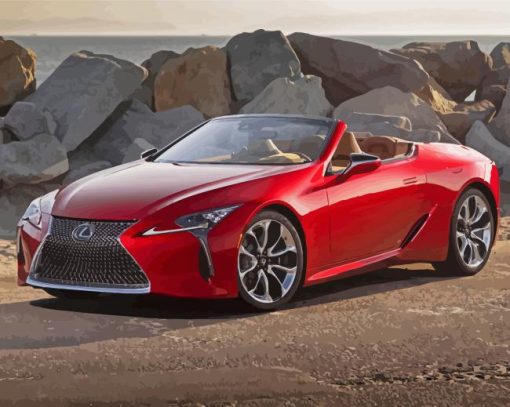 Red Lexus Car paint by numbers