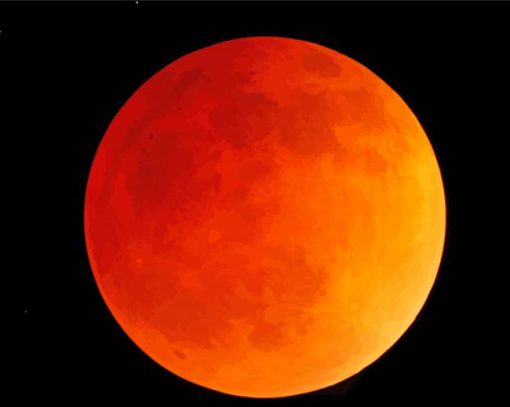 Red Moon Eclipse paint by number