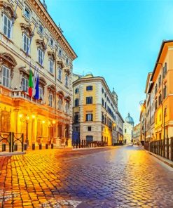 Rome Street And City Skyline paint by number