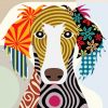 Saluki Folk Art paint by numbers