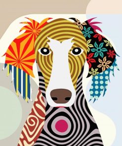 Saluki Folk Art paint by numbers