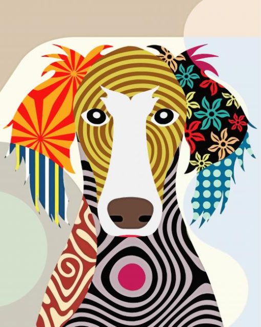 Saluki Folk Art paint by numbers