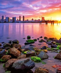 San Diego Skyline Viewpoint Coronado paint by numbers