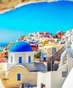 Santorini Greece Island paint by number