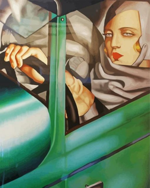 Self Portrait In Green Bugatti Lempicka paint by numbers