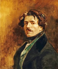 Self Portrait With Green Vest Delacroix Eugène paint by number